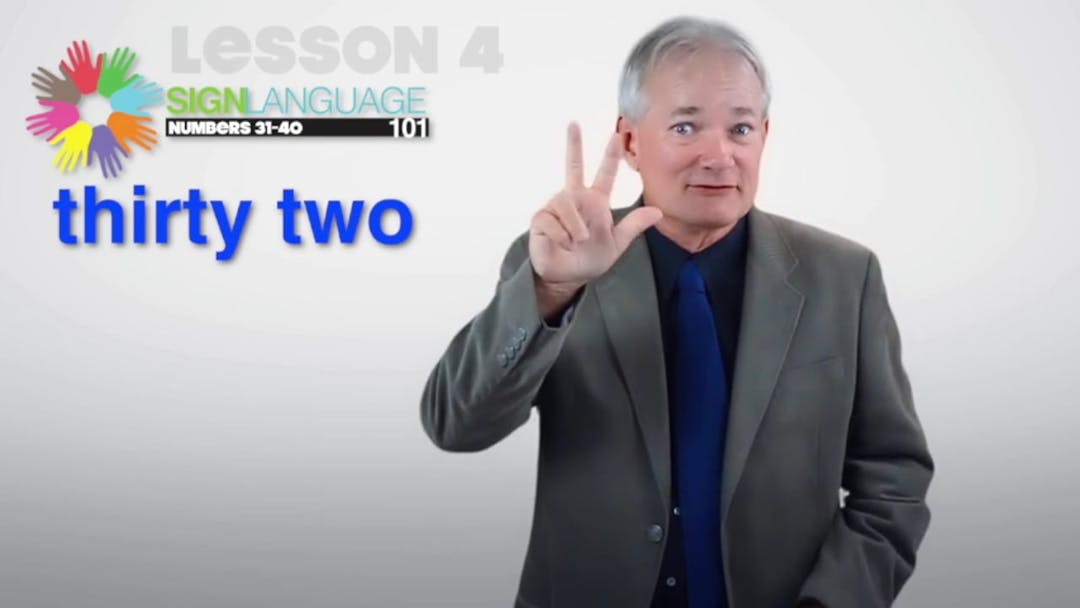Free ASL class about numbers 31 to 40