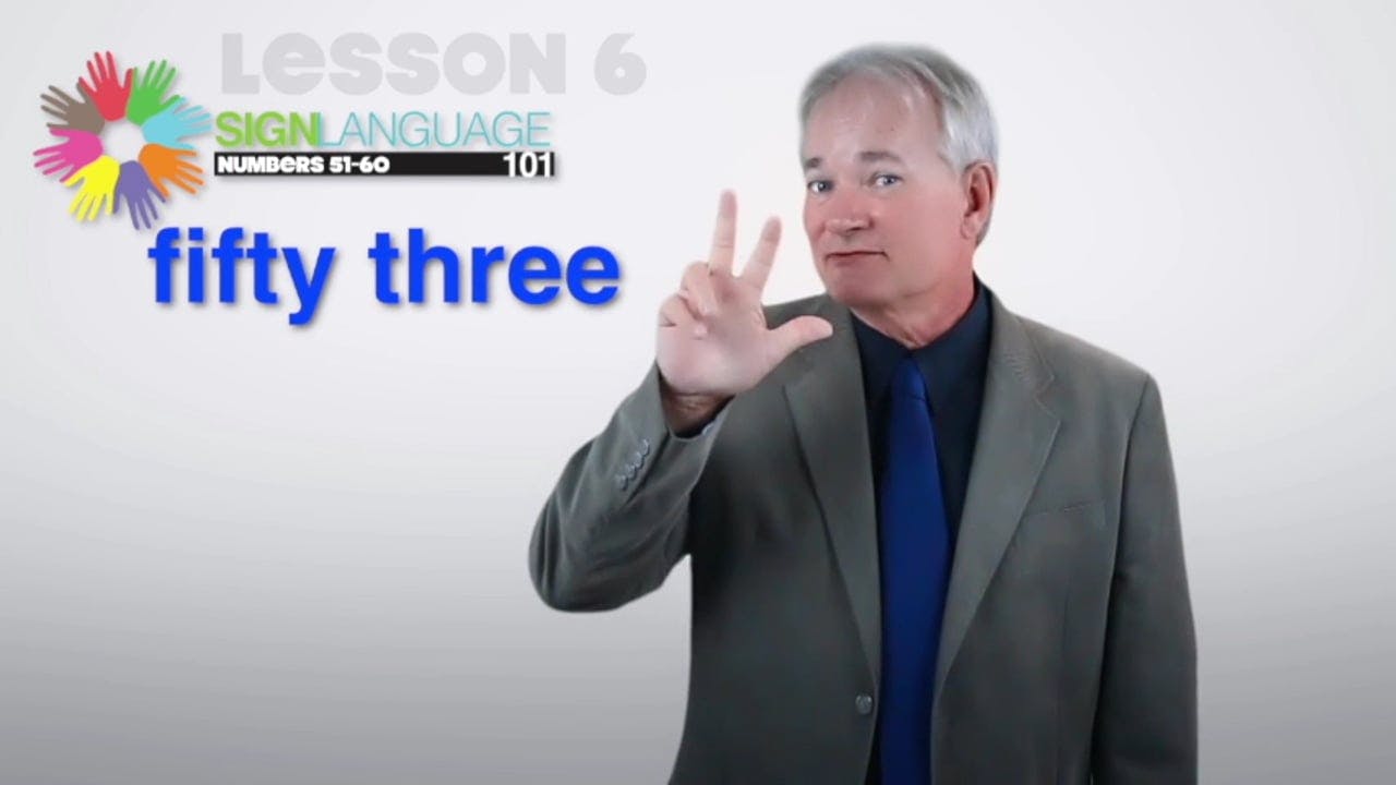 Learn about numbers 51 to 60 with our free sign language video lesson taught by a Deaf ASL expert.