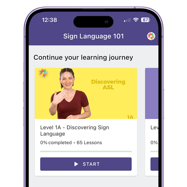 Sign Language 101 ASL courses in Thinkific mobile app